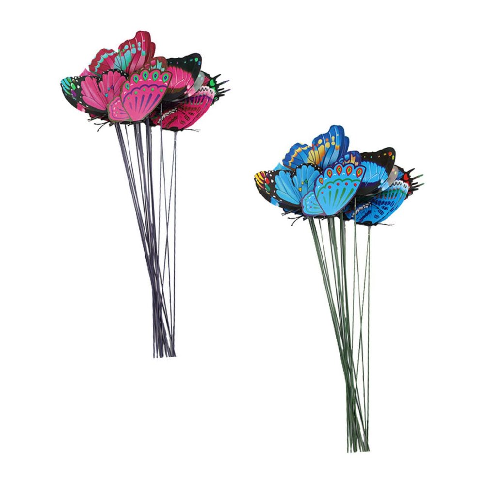 20-Piece Butterfly PVC Garden Stakes for Flower Pots