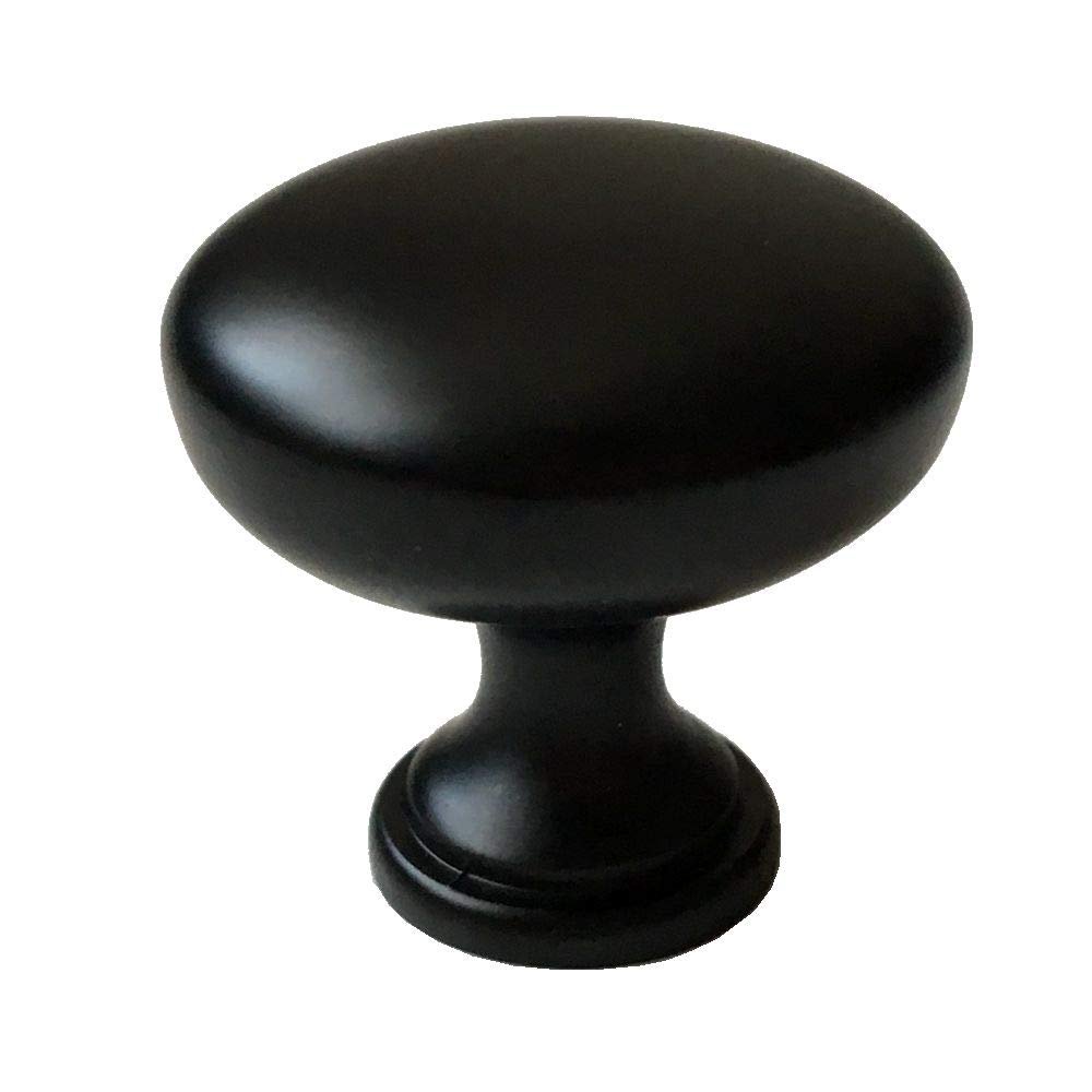 HAOJIazx 5" CC Half-Moon Matte Black Cabinet Pull, 128 mm Center-to-Center (No. 122) (Matte Black, Knob Diameter: 1.1"/28 mm)