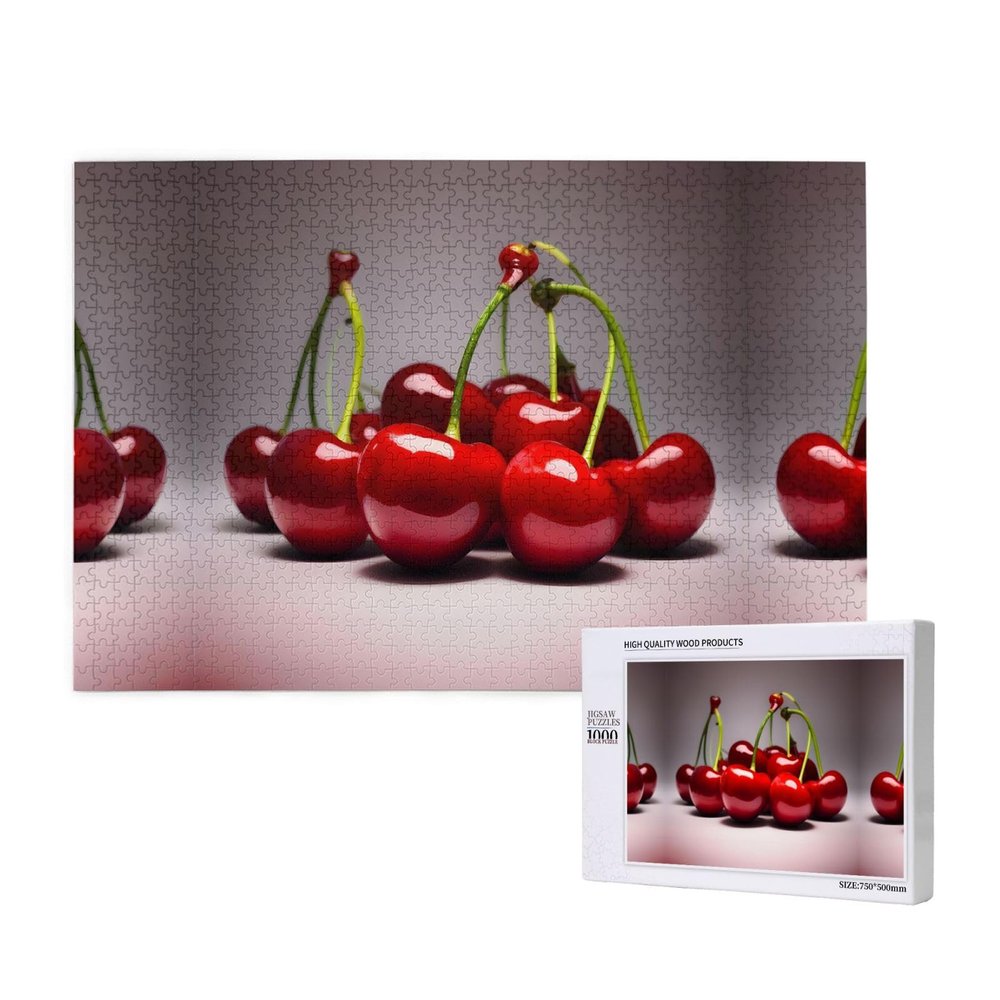 Chilean Cherries 1000-Piece Wooden Puzzle, Family Home Decor Wall Art, 29.5 x 50 cm