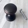HAOJIazx 3.75" CC Cup Drawer Pulls, Oil-Rubbed Bronze, 96 mm Centers, Round Knob 1.2" (30 mm) view 2