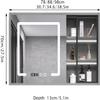 Bathroom Cabinet with Illuminated Mirror, Wall-Mounted Medicine Cabinet, Defogging, Large Storage, White, 78 cm view 2