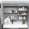 Bathroom Cabinet with Illuminated Mirror, Wall-Mounted Medicine Cabinet, Defogging, Large Storage, White, 78 cm view 4