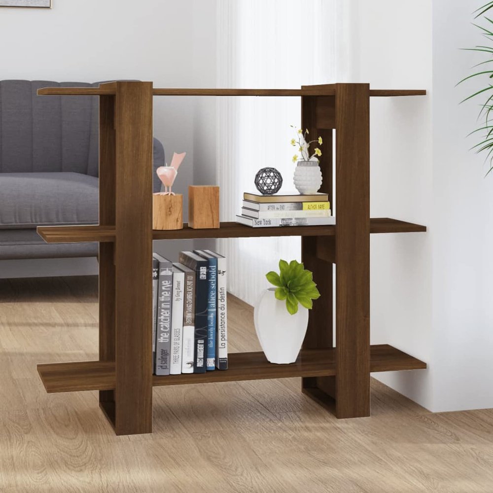 Storage Cabinet, Bedroom Storage Drawers, Bookcase/Room Divider, Brown Oak, 100 x 30 x 87 cm
