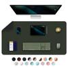 Multifunctional Double-Sided Desk Pad, Waterproof PU Leather, Dark Green + Black, 90 x 43 cm view 1