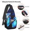 Blue Butterfly Sling Bag Lightweight Chest Bag Crossbody Shoulder Bag Sports Backpack for Women and Men, Black, One Size, See Image, Hiking Backpack view 4