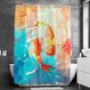 Eslifey Shower Curtain Set with 10 Hooks, Watercolor Fish Design, Washable, 152.4 x 183.9 cm view 2