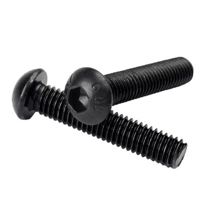 HUPUZON M8, 10-Piece Round Stainless Steel or Black G10.9 Hex Socket Screws with Button Head