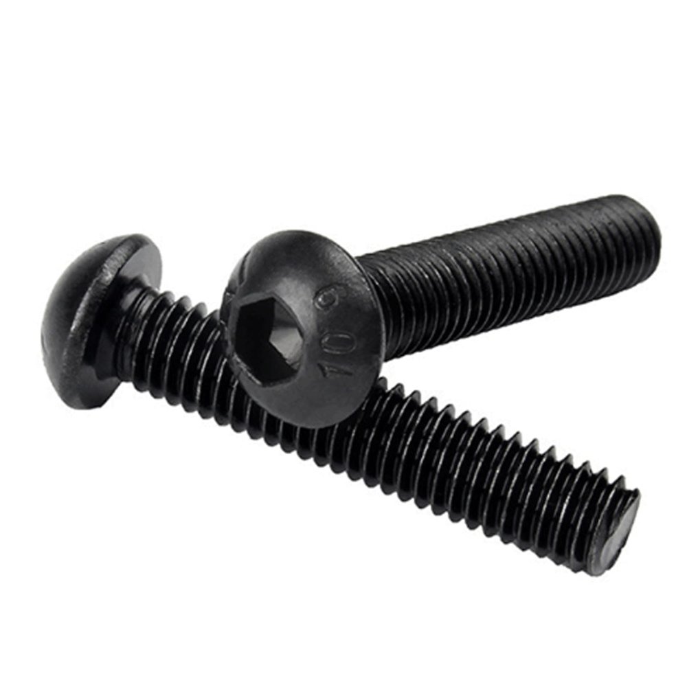 HUPUZON M8, 10-Piece Round Stainless Steel or Black G10.9 Hex Socket Screws with Button Head
