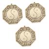 STOBAZA Set of 3 Brass Feng Shui Taiji Bagua Wall Ornaments view 1