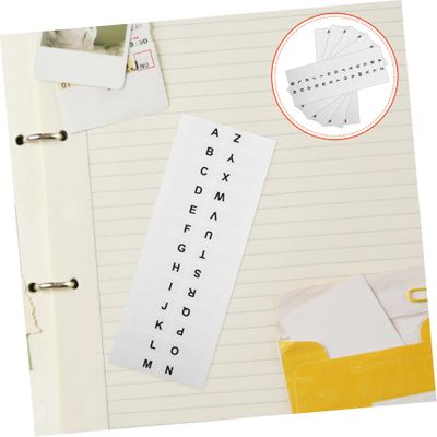 CAXUSD 14-Sheet Practical Alphabet Index Tabs, White Adhesive Paper Page Markers for Folders and Books