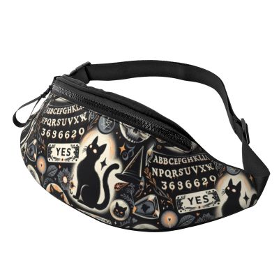 Hiking Waist Bag, Halloween Spirit Cat Crossbody Bag, Lightweight Belt Bag, One Size