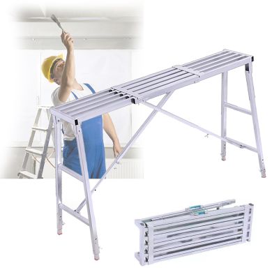 asdchZen Folding Scaffold, 30/40 cm Wide, Portable Galvanized Steel