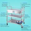 3-Tier Stainless Steel Laboratory Cart with 2 Drawers and Waste Basin view 4