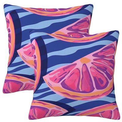 80 x 80 cm Pillow Covers, Set of 2, Autumn Purple Flower Design