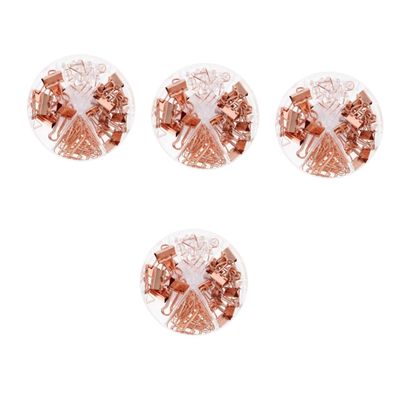 SEWACC 4-Piece Portable Binder Clip and Pushpin Set, Rose Gold, for Office, School, Notes, and Document Organization