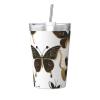 Gold Butterflies Stainless Steel Water Bottle, 340 ml, Keeps Drinks Hot for 12 Hours view 1