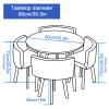 Round Conference Table Set for 4 with 4 Upholstered Chairs, Green, 90 cm/35.5 in view 2