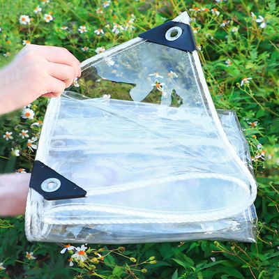 NIANXINN Transparent Waterproof PVC Tarp with Grommets, 0.35 mm, 2.2 x 5 m