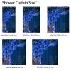 Eslifey Shower Curtain and Hook Set, Water-Resistant Fabric, 9 Hooks, Peacock Blue Feathers view 4