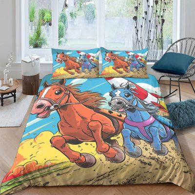 WENNUAN TierRocket 3D Cartoon Microfiber Duvet Cover Set, King 220 x 240 cm