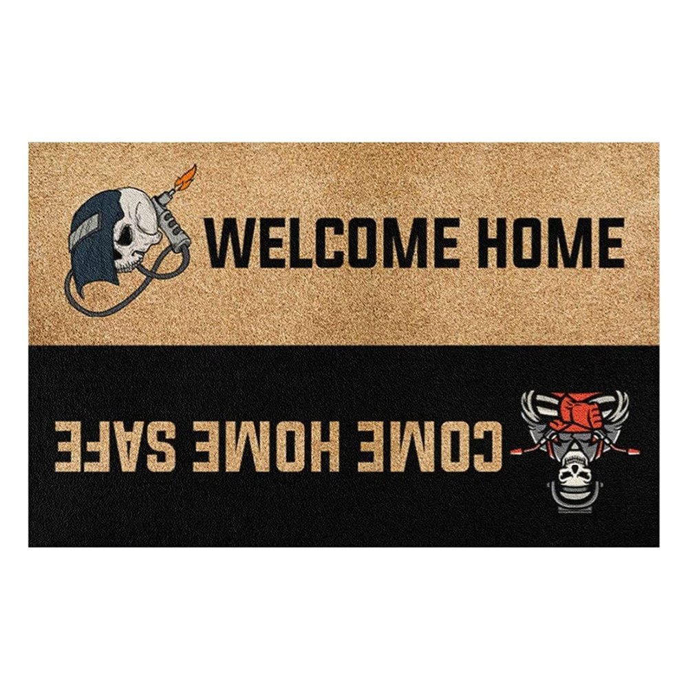 Qianderer Halloween Skull Doormat, Funny and Spooky Welcome Mat, Low-Profile Non-Slip Mat, Indoor/Outdoor Decor, Brown Style 9, 40 x 60 cm