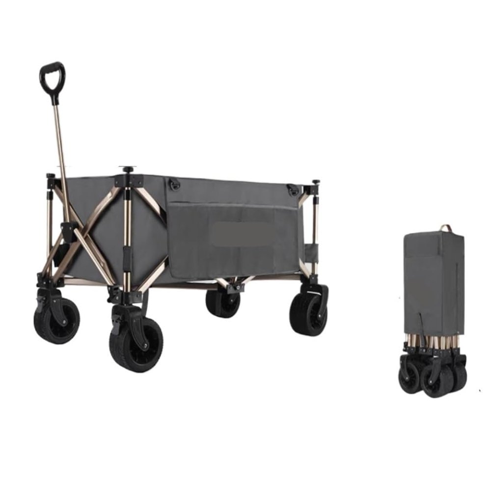 Camping Cart, Outdoor Folding Utility Cart, Gray