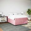 Homgoday Box Spring Bed with Mattress, Pink Velvet, 140 x 190 cm view 3