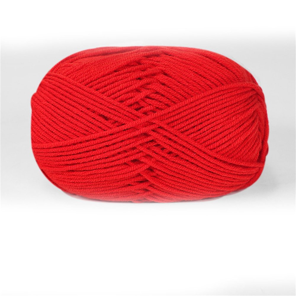 Benyong 5 x 50 g Cotton Crochet Yarn for Potholders, Cinnabar Red