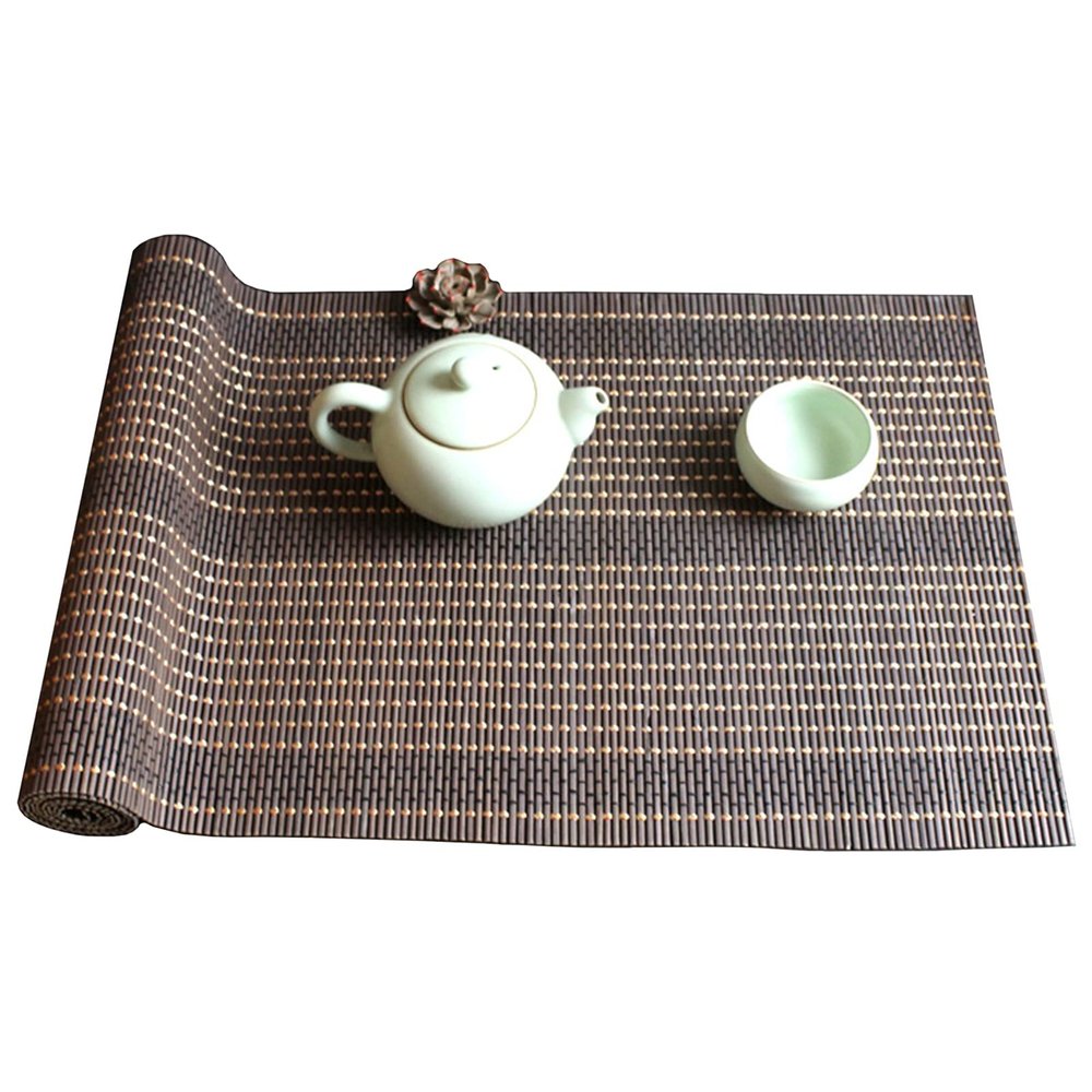 Bamboo Table Runner, Non-Slip Wooden Placemat Roll, 47 x 79 in (120 x 200 cm)
