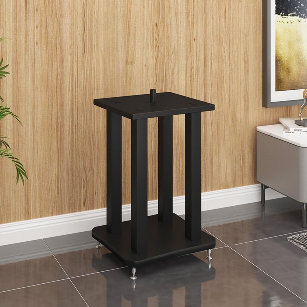 Universal Studio Speaker Stand for Surround Sound, Steel Stereo Corner Console with Shock-Resistant Feet, Freestanding Indoor/Outdoor Stereo Cabinet (1 pc, 37 x 37 x 100 cm / 14.6 x 14