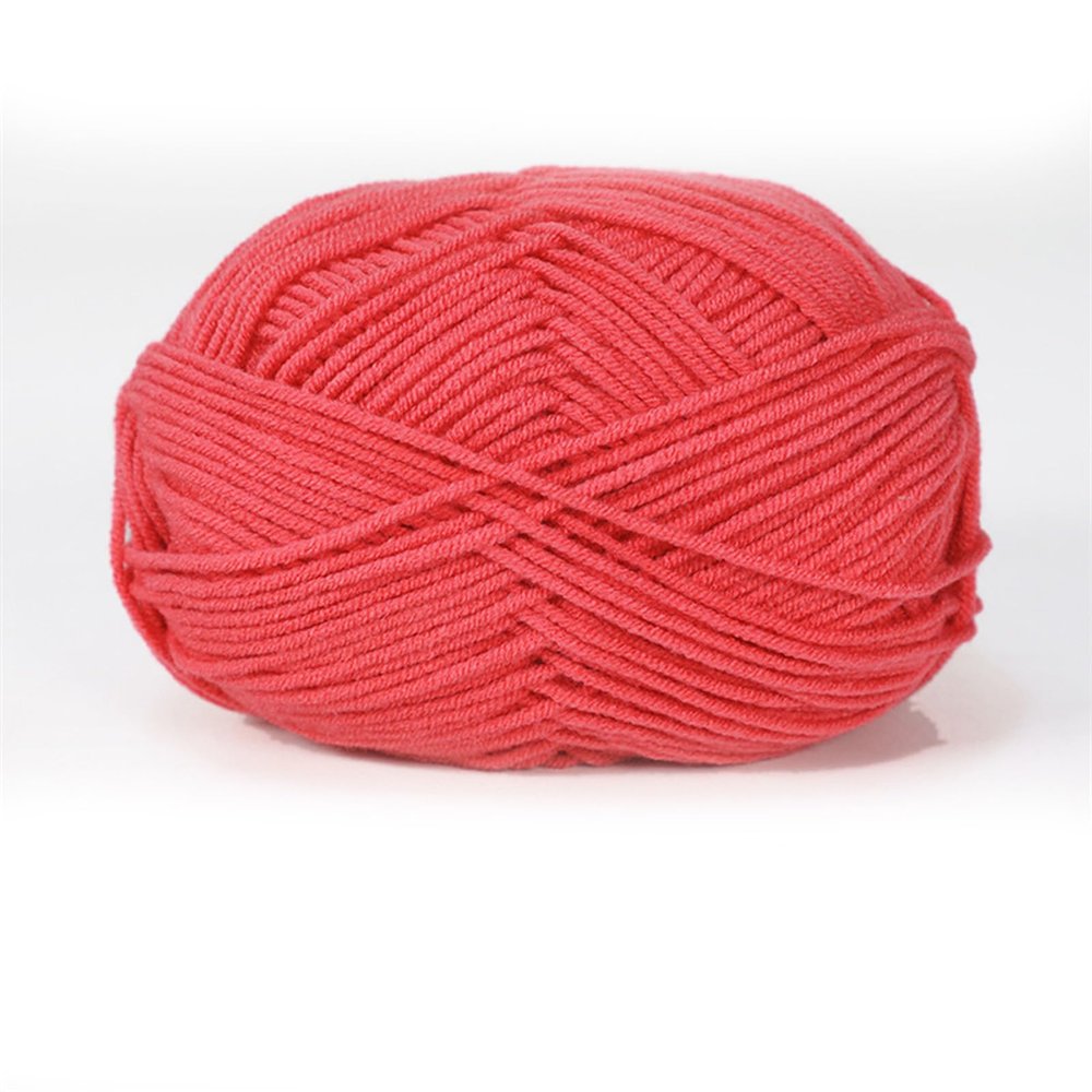 Benyong 5-Pack 250 g Thick Cotton Yarn for Crochet and Knitting, Watermelon Red
