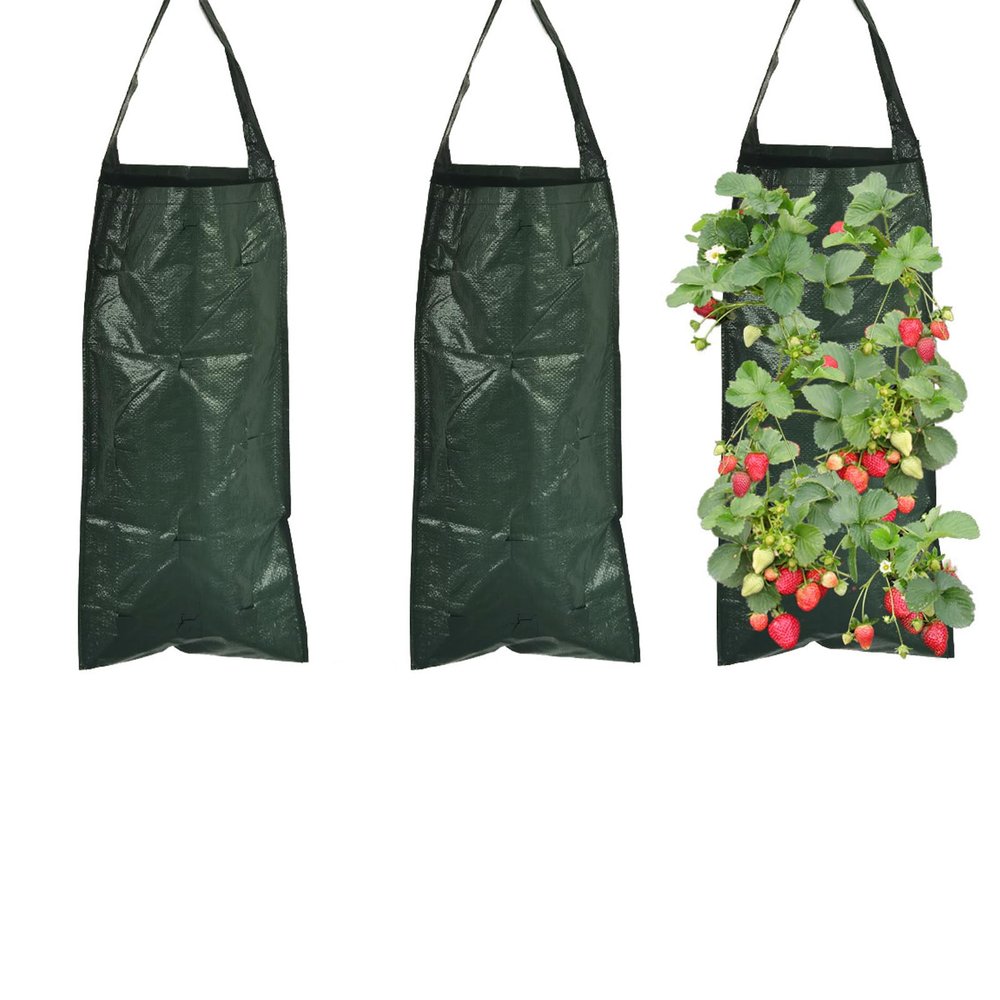 SRJQXH 3-Pack 10-Hole Hanging Planting Bags, 10 L