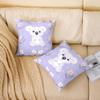 Homewish Set of 2 Cartoon Koala Throw Pillow Covers, 45 x 45 cm, Purple Floral Print, Cute Zoo Animal Decorative Covers, Kawaii Safari Covers for Teens, Adults and Children view 2