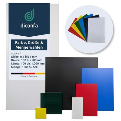 diconfa PS Plastic Sheet - White, 100 x 100 x 3 mm, 4 pcs.