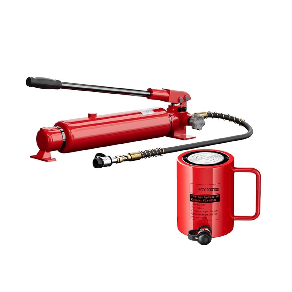 Hydraulic Jack with Hand Pump, 10T–100T Capacity, 4 in (100 mm) Lift