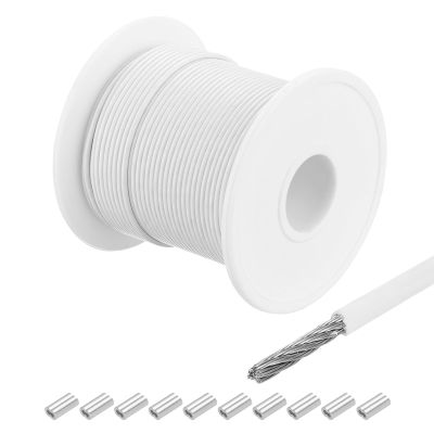 QUARKZMAN 30 m x 1 mm PVC-Coated Stainless Steel Wire Rope, White