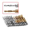 12-Piece Hex-Shank Gold-Plated HSS Tap Drill Set, Metric/Inch, M3–M10 view 3