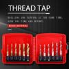 12-Piece Hex-Shank Gold-Plated HSS Tap Drill Set, Metric/Inch, M3–M10 view 4