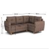 Easy4You Brown Manstad L-Shaped Corner Sofa 234 x 90 x 160 cm with Sleeper Function, Bedding Storage and Wooden Feet, Right-Facing, Lux 12 Fabric view 2