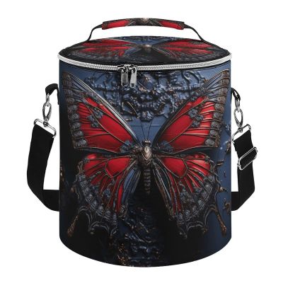 Red Butterfly Printed Insulated Cooler Bag