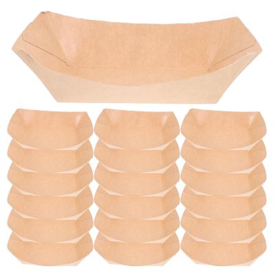 Hohopeti 125-Piece Disposable Kraft Paper Serving Boats for Snacks and Parties