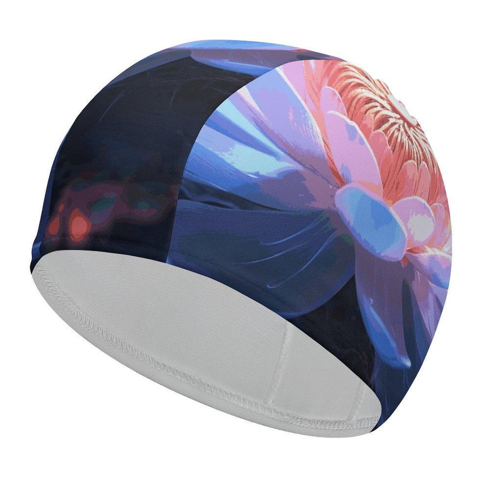Swim Cap for Men and Women, Long Hair, Floral Pattern