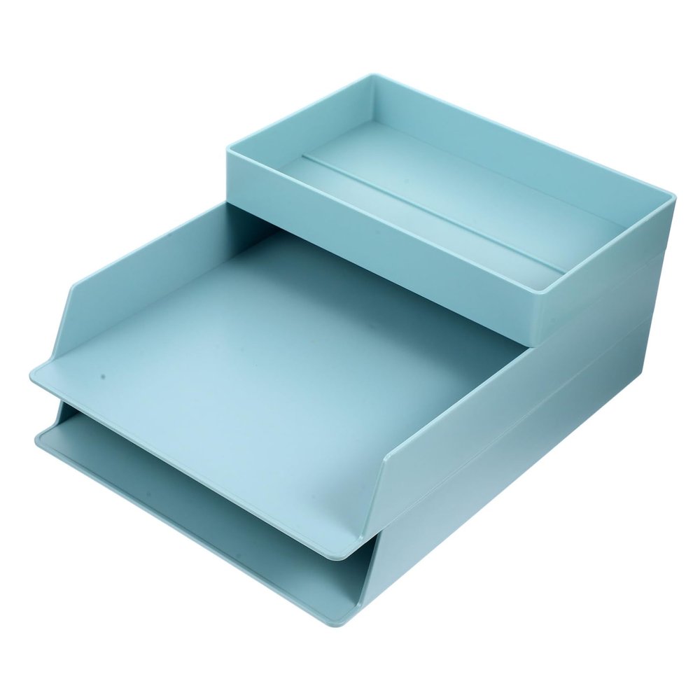 MUSISALY Stackable ABS File Tray Organizer, 3-Piece Set