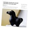 ULDIGI Ceramic Horse Figurines, 2-Piece Set, Black and White, for Desk view 2