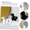 ULDIGI Ceramic Horse Figurines, 2-Piece Set, Black and White, for Desk view 3