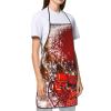 AUBKFELD Christmas Magic Printed Kitchen Apron, Adjustable, Waterproof, White, One Size view 3