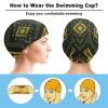Swim Cap for Men and Women with Tribal Rhombus Print view 3