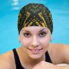 Swim Cap for Men and Women with Tribal Rhombus Print view 4