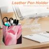JTKBNVM Square Leather Pen Holder, Flower Design view 4
