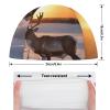 Swim Cap for Men and Women, Comfortable Adult Swim Cap with Deer on Snowy Field at Sunrise, Highly Stretchy Cap for Long Hair, Non-Slip Pool Cap view 2